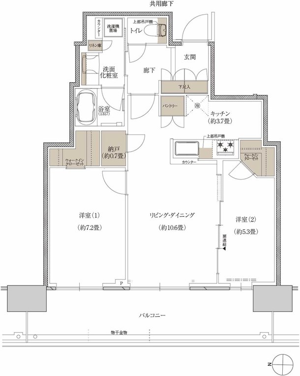 プラウドタワー神戸垂水 間取り 62WD type