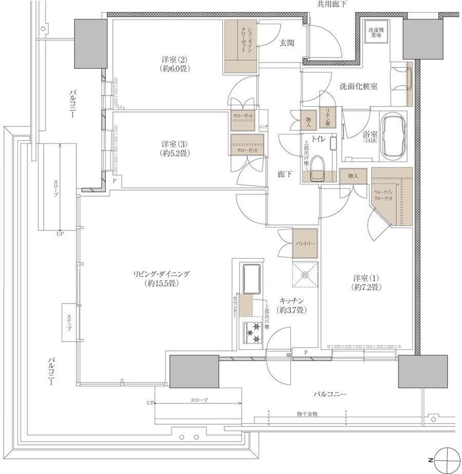 プラウドタワー神戸垂水 間取り 85WH-N type