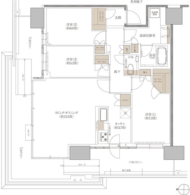 プラウドタワー神戸垂水 間取り 85WH-N type