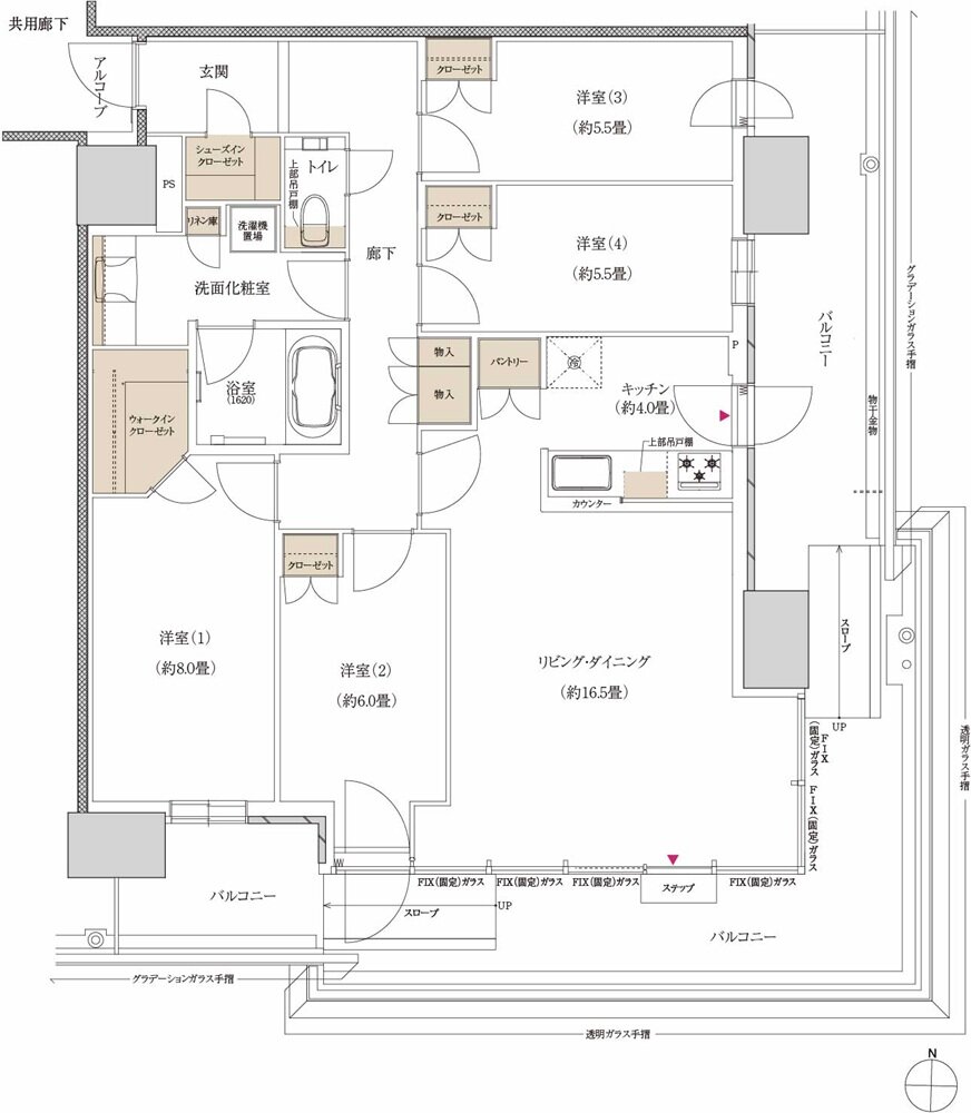 プラウドタワー神戸垂水 間取り 106SL-E type