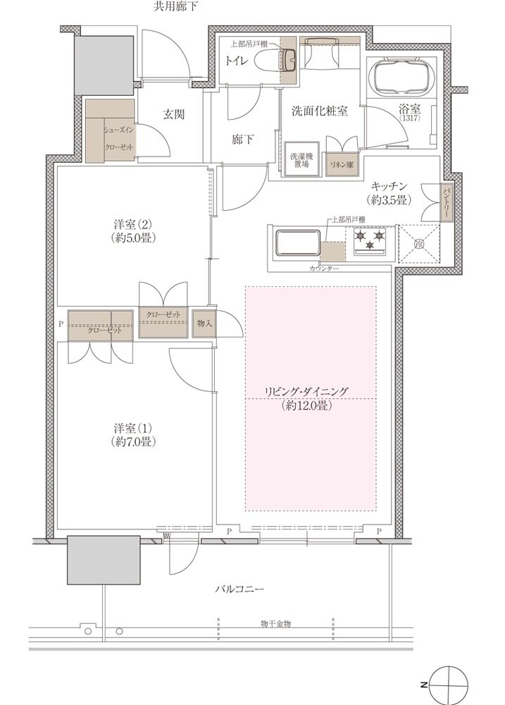 プラウドタワー神戸垂水 間取り 61WG type