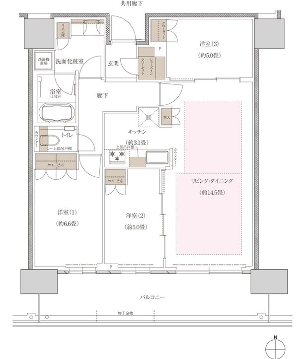 プラウドタワー神戸垂水 間取り 77SK type