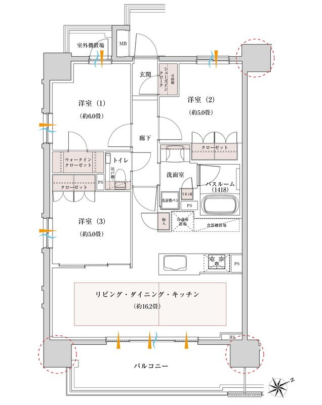 オープンレジデンシア星ヶ丘 間取り Aタイプ