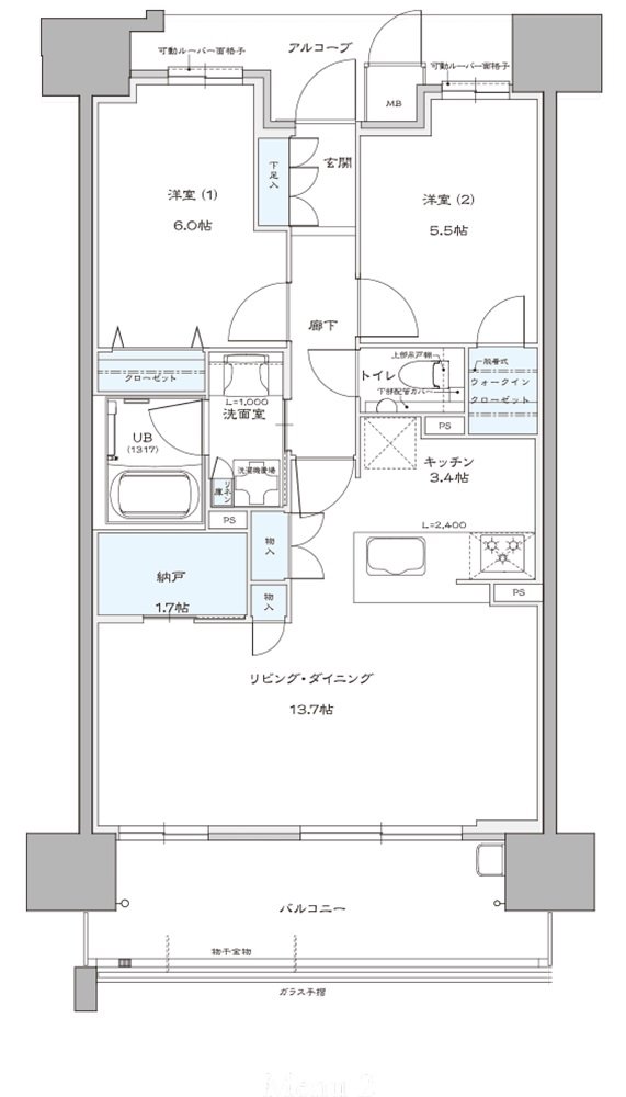 プレイズ浜松駅 間取り B type(Menu2)