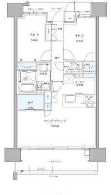 プレイズ浜松駅 間取り B type（Menu2）