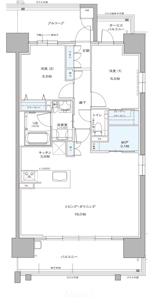 プレイズ浜松駅 間取り D type（Menu2）