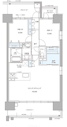 プレイズ浜松駅 間取り D type（Menu2）