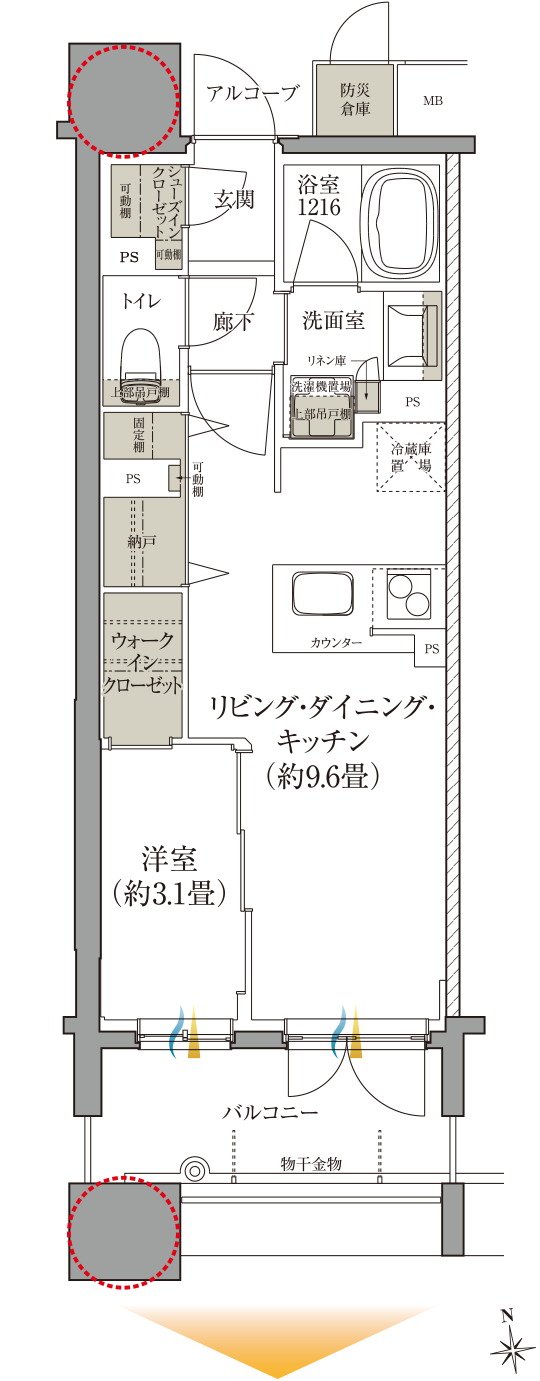クレアホームズ フラン仙台 MID ARENA 間取り Bタイプ
