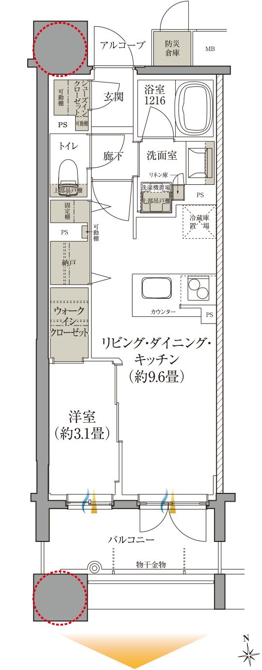 クレアホームズ フラン仙台 MID ARENA 間取り Bタイプ