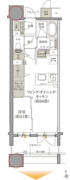 クレアホームズ フラン仙台 MID ARENA 間取り Bタイプ