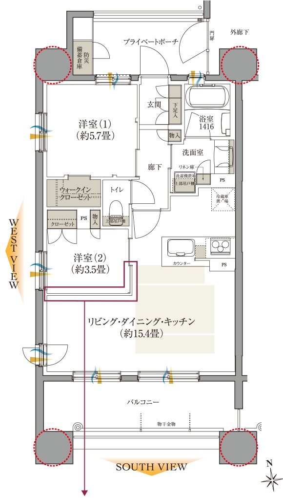 クレアホームズ フラン仙台 MID ARENA 間取り Fタイプ(メニュープラン2)