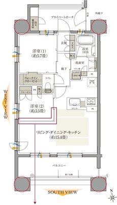 クレアホームズ フラン仙台 MID ARENA 間取り Fタイプ＜MENU1＞