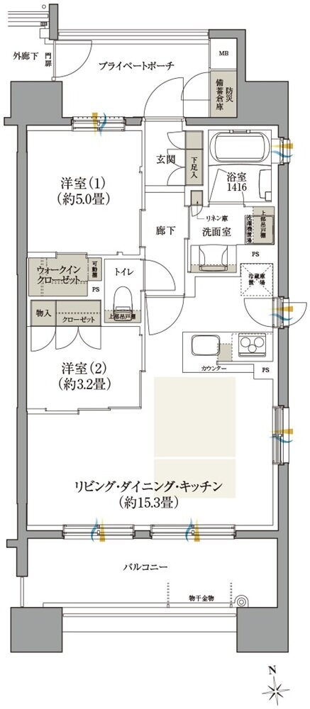 クレアホームズ フラン仙台 MID ARENA 間取り Iタイプ(メニュープラン2)