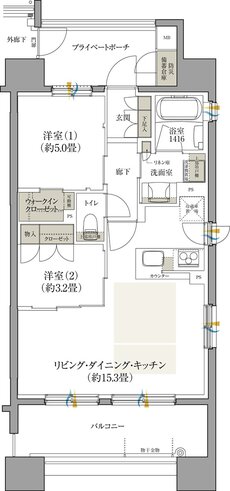 クレアホームズ フラン仙台 MID ARENA 間取り Iタイプ（メニュープラン2）