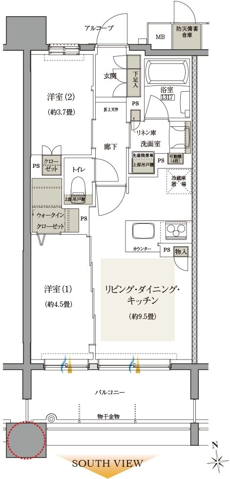クレアホームズ フラン仙台 MID ARENA 間取り Gタイプ