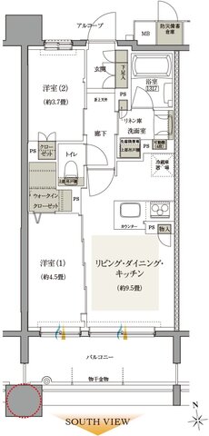 クレアホームズ フラン仙台 MID ARENA 間取り Gタイプ