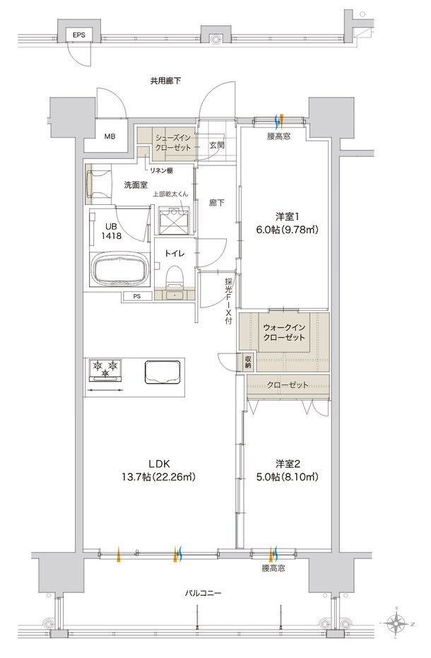 グリーンヒル金池ミッドタウンプレミアム 間取り D type