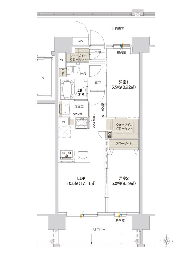 グリーンヒル金池ミッドタウンプレミアム 間取り B type
