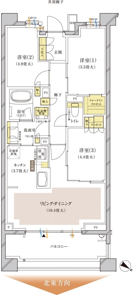 ブランズ中央林間 間取り E-E type