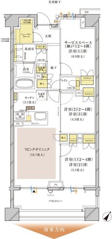 ブランズ中央林間 間取り S-B type