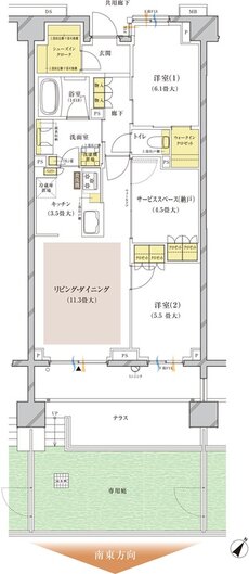 ブランズ中央林間 間取り S-Lg type