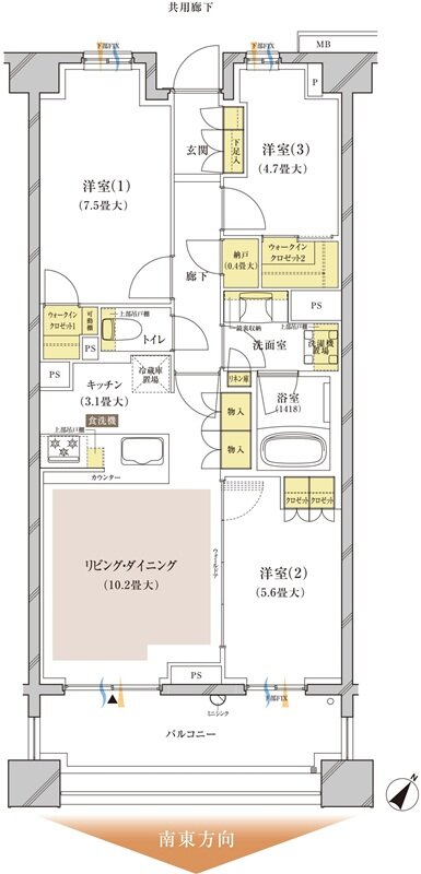 ブランズ中央林間 間取り S-G1 type （610号室）