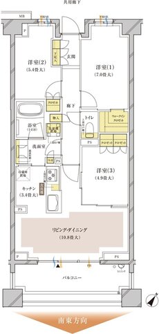 ブランズ中央林間 間取り S-F1 type