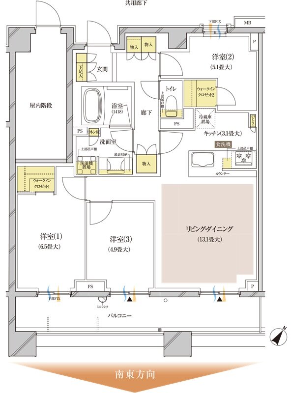 ブランズ中央林間 間取り S-W type