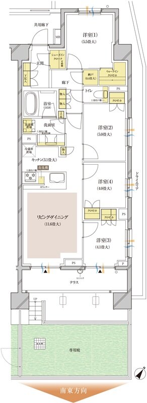 ブランズ中央林間 間取り S-Pg type