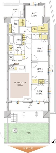 ブランズ中央林間 間取り S-Pg type
