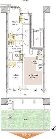 ブランズ中央林間 間取り S-Cg type