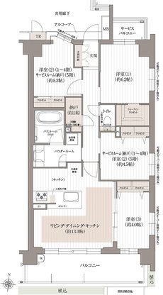 プレサンス グラン 甲子園口北町 間取り G1タイプ