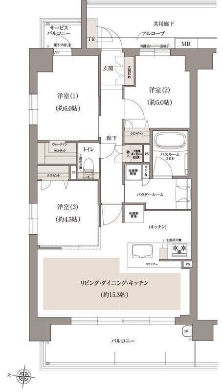 プレサンス グラン 甲子園口北町 間取り Aタイプ