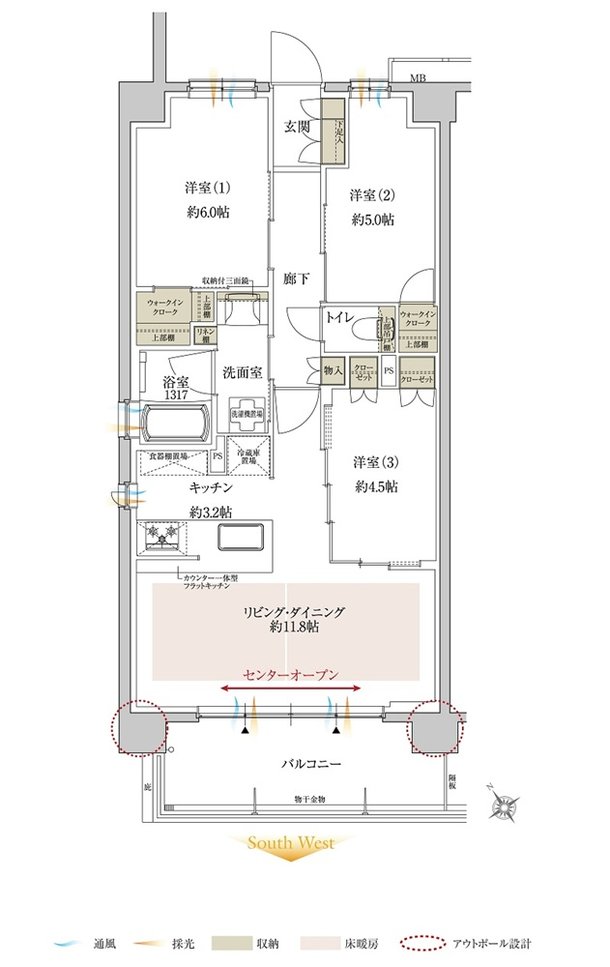 サンクレイドル鶴見緑地公園 間取り A type