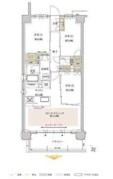 サンクレイドル鶴見緑地公園 間取り A type