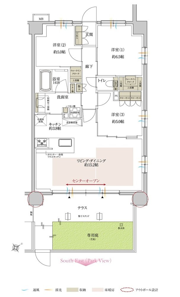 サンクレイドル鶴見緑地公園 間取り Mg type