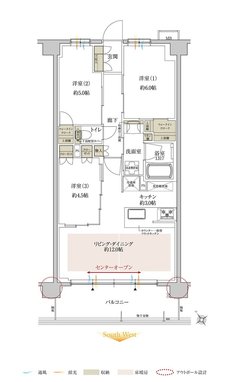 サンクレイドル鶴見緑地公園 間取り Ac' type