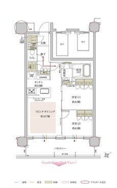 サンクレイドル鶴見緑地公園 間取り F type