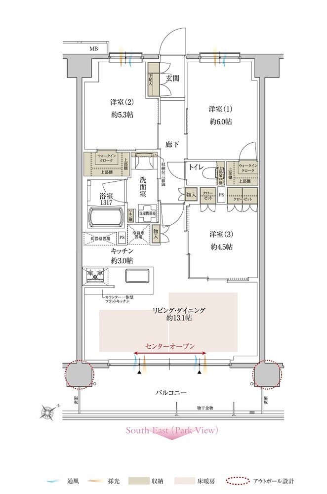 サンクレイドル鶴見緑地公園 間取り J type