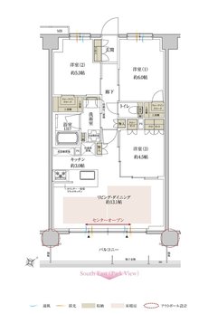 サンクレイドル鶴見緑地公園 間取り J type