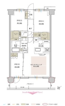 サンクレイドル鶴見緑地公園 間取り K type