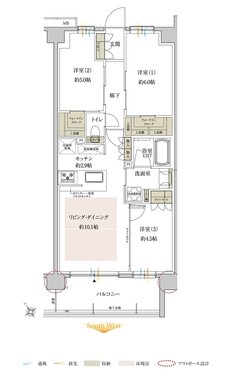サンクレイドル鶴見緑地公園 間取り D type