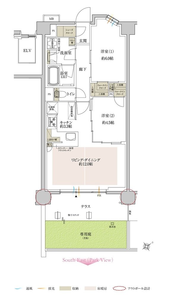 サンクレイドル鶴見緑地公園 間取り Gg type