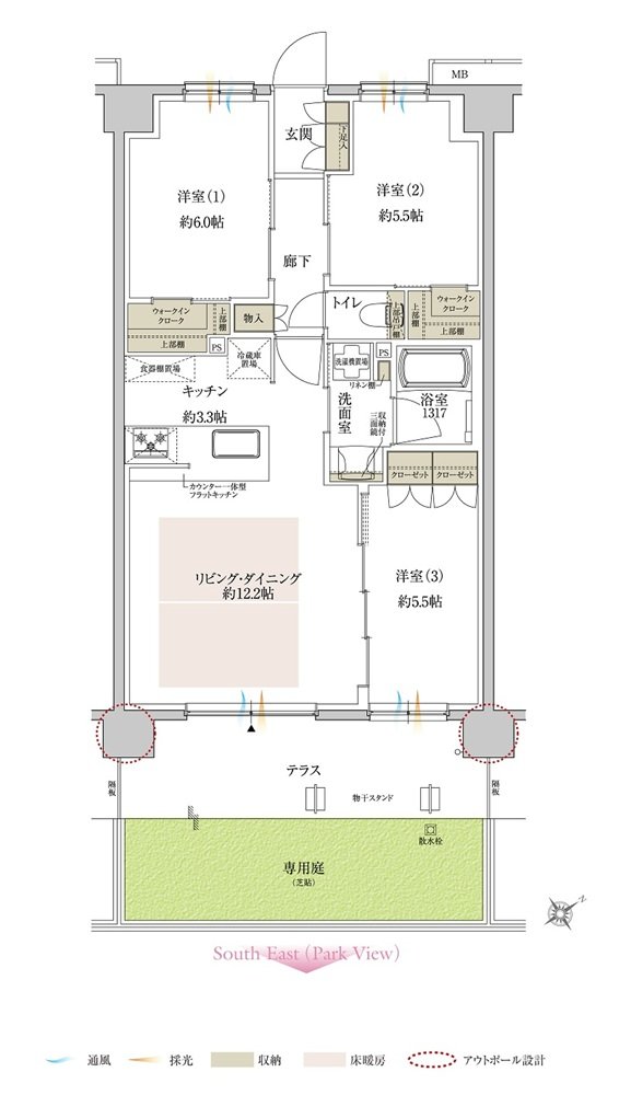 サンクレイドル鶴見緑地公園 間取り Ig type
