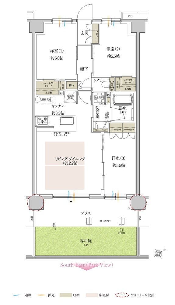 サンクレイドル鶴見緑地公園 間取り Ig type