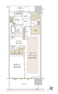 Brillia(ブリリア) Tower 千葉 間取り W type