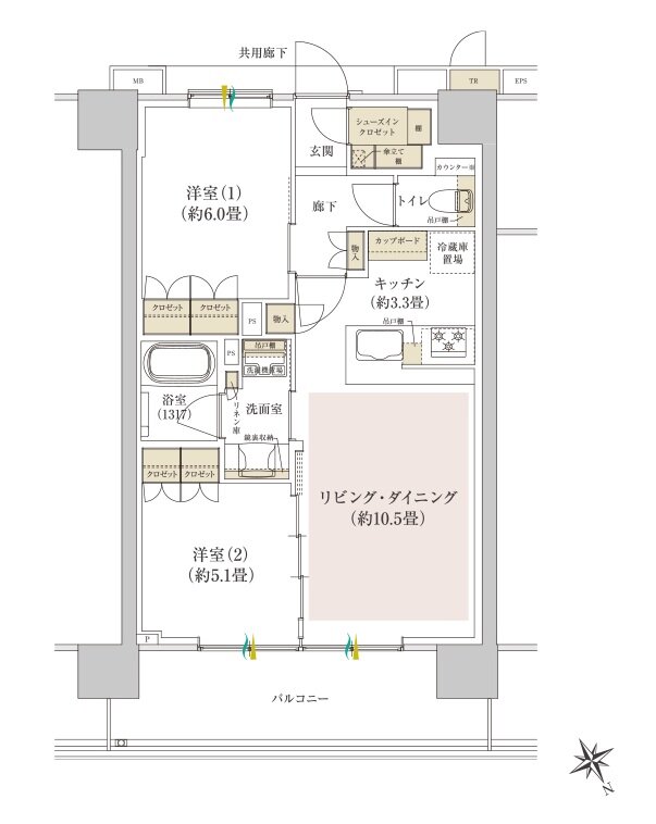 Brillia(ブリリア) Tower 千葉 間取り S type