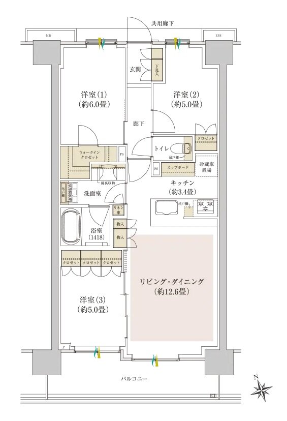 Brillia(ブリリア) Tower 千葉 間取り C type