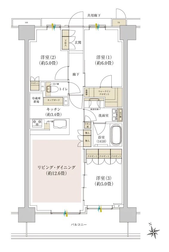 Brillia(ブリリア) Tower 千葉 間取り E type
