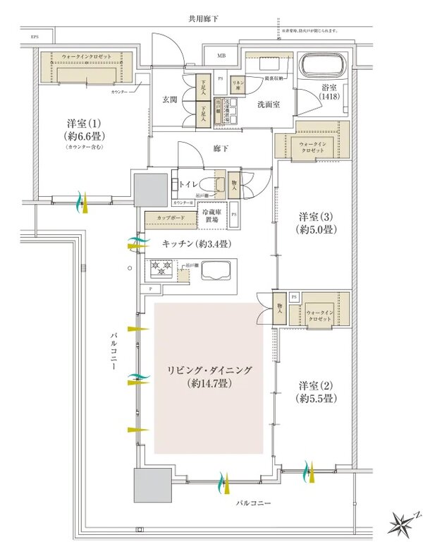 Brillia(ブリリア) Tower 千葉 間取り K type